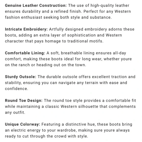 SHYANNE WOMEN'S BLANCA WESTERN BOOTS - ROUND TOE size 8.5 - Picture 4 of 9